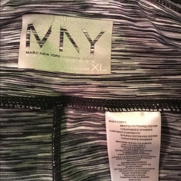 MNY Black, White, Gray Striped Capri Leggings - Picture 5 of 6